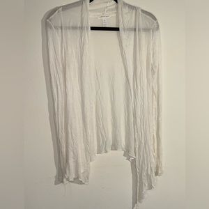 White Sheer Long Sleeve Cardigan Small